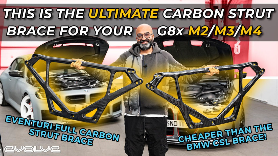 The ULTIMATE G8x Carbon Fiber Strut Brace by Eventuri - Install on our G81 M3 + New Carbon Scoops! - Evolve Automotive