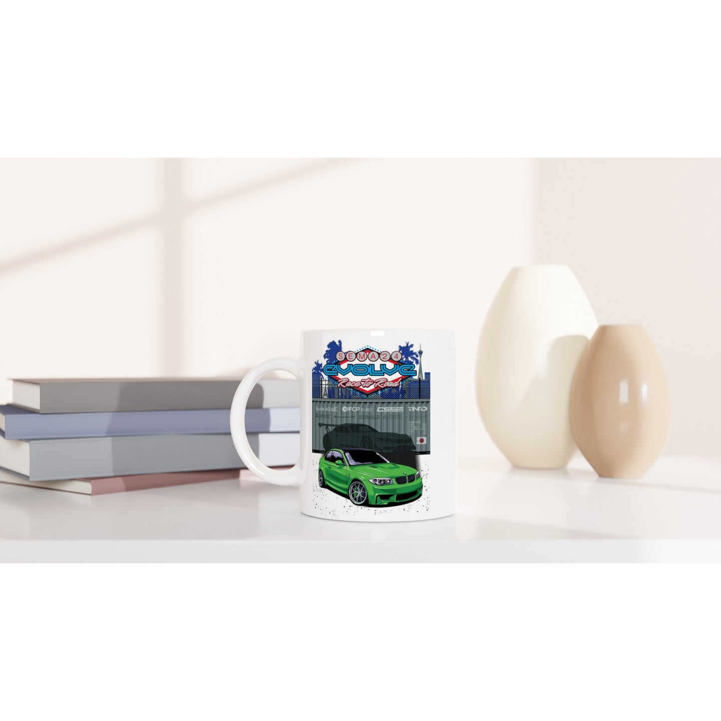 Evolve SEMA White 11oz Ceramic Mug - Evolve Automotive