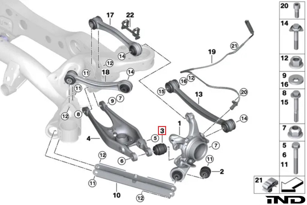 Fall - Line Motorsports G8X / F8X Rear Lower Control Arm Bearing Set - Outer - Evolve Automotive