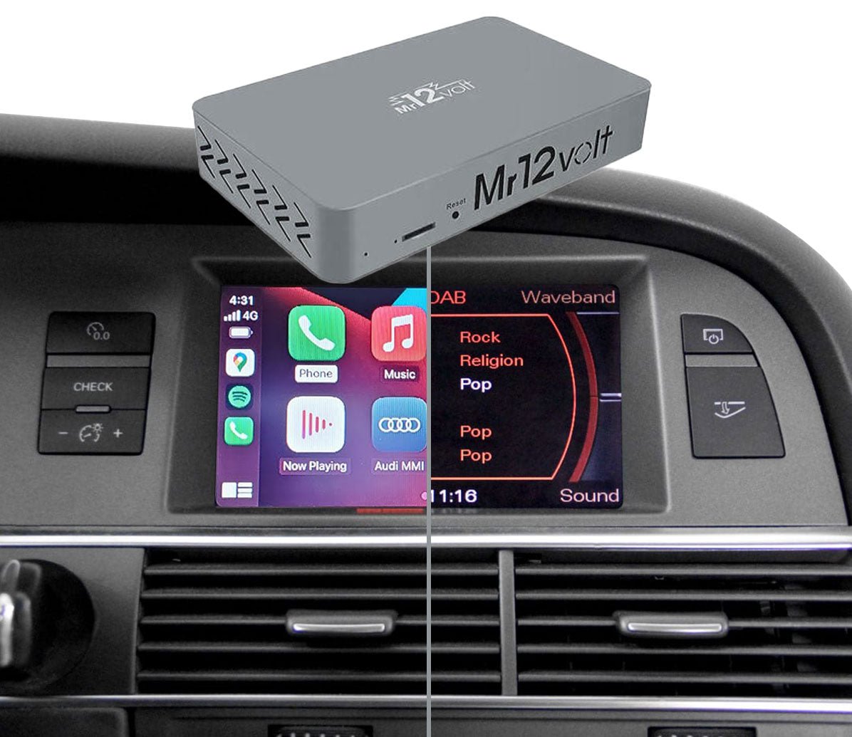 Mr12Volt Audi MMI 3G 3G+ CarPlay & AA Interface A4 A5 A6 A7 Q5 Q7 DSP OEM Mic Support - Evolve Automotive